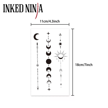 Moon Phases Linework Set